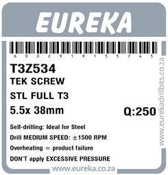 T3Z534 - Tek Screw Steel Full -T3Z534_Label_T